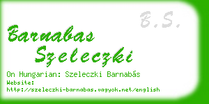 barnabas szeleczki business card